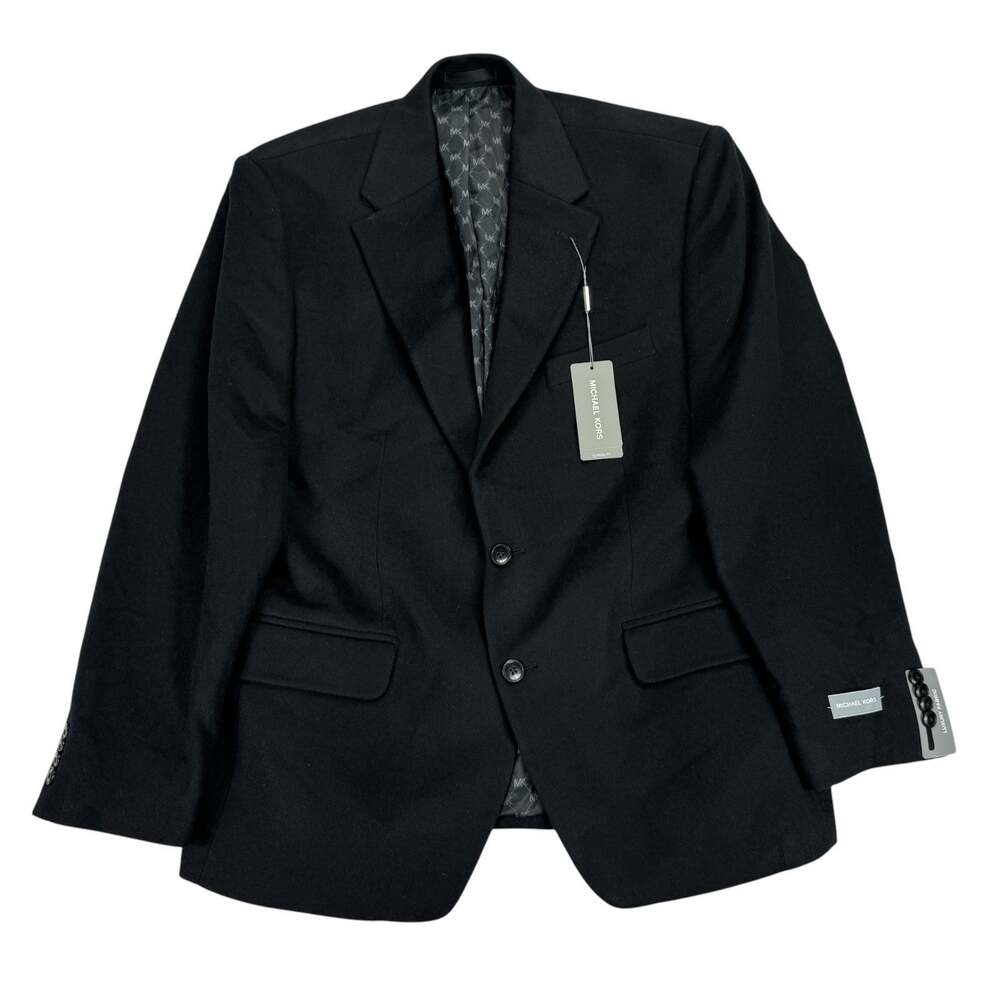 Michael Kors Mens Kipp Wool Cashmere Luxury Classic Fit Sport Coat Black 42S